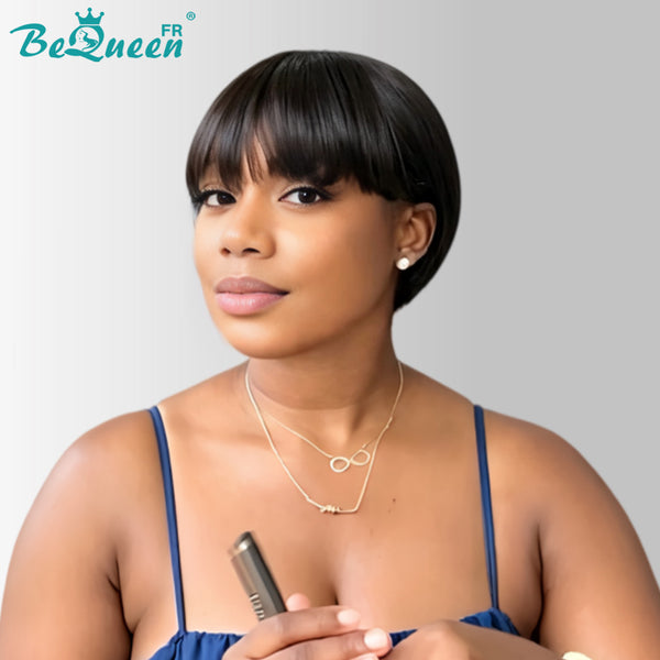 BeQueen "Yumi" Peruca Bob Lisse com Franja 10 Polegadas Meio Preço