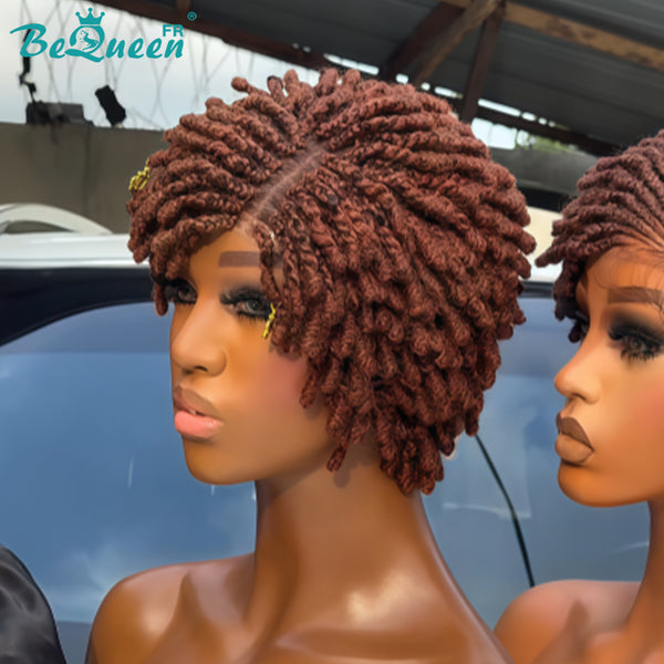 BeQueen “Helno" Peluca pixie con trenza twist de encaje completo, cuatro estilos