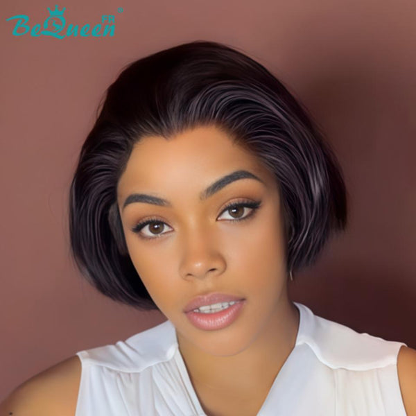BeQueen "Sonia" Perücke Customized Bob Glatt Fertig zum Tragen Ohne Kleber 13X4 8 Zoll Stil 2