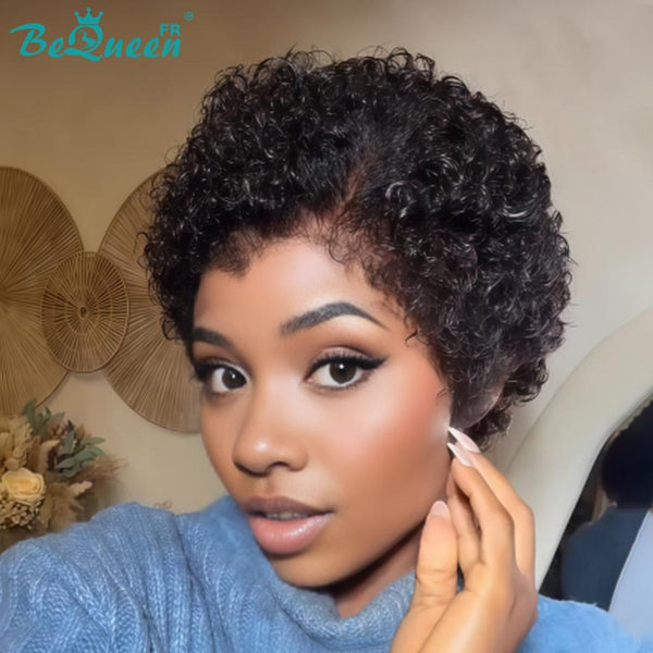 BeQueen "Addi" Afro Curly Bob Wig Glueless Natural Wig