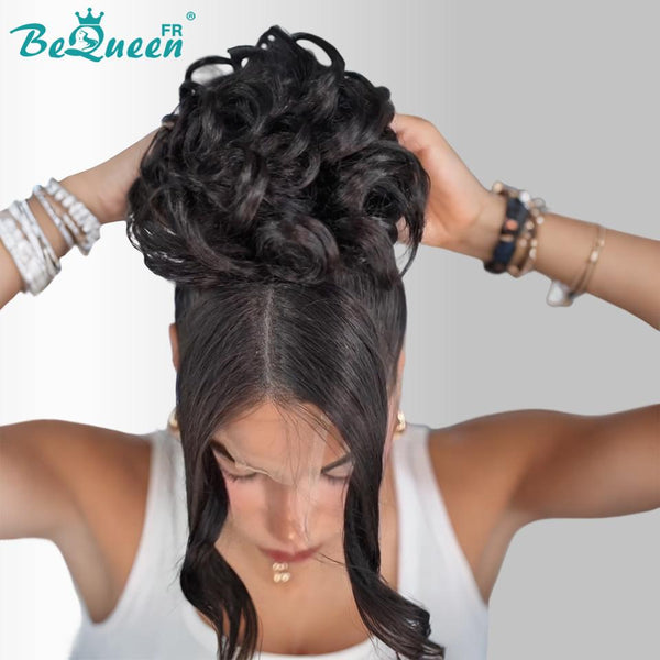 Extensiones BeQueen con clips y cola de caballo rizada