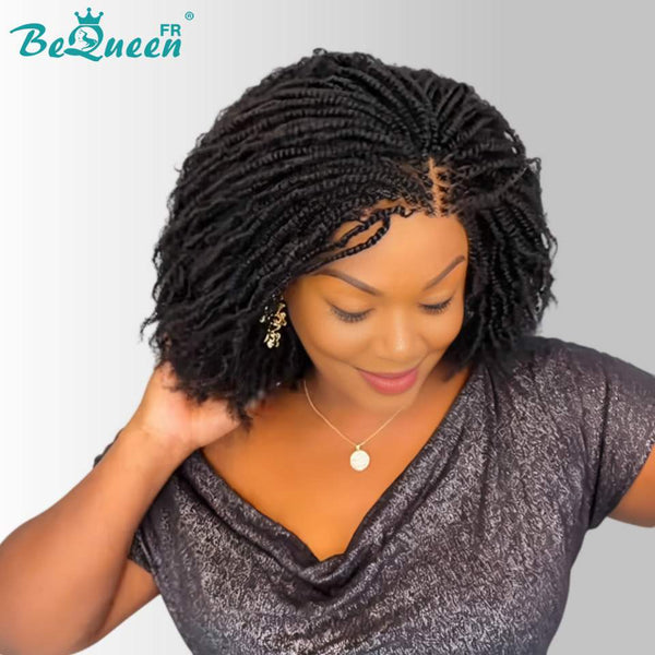 BeQueen “Unelle" Perruque pixie avec Tresse twist sans lace/lace pleine sans colle style 2