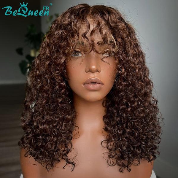 BeQueen "Josie" Perruque Onda Cacheada Castanho Misto Mel Sem cola 12 Polegadas Meio preço
