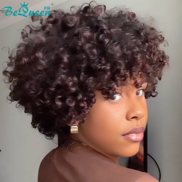BeQueen “Unelle" Peruca pixie com trança twist sem laço/laço cheio sem cola