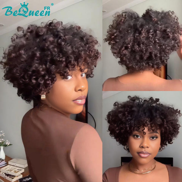 BeQueen “Unelle" Peruca pixie com trança twist sem laço/laço cheio sem cola
