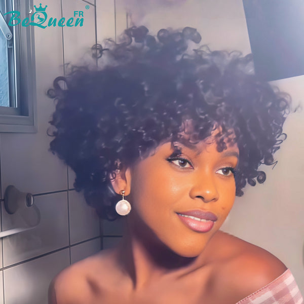 BeQueen “Unelle" Peruca pixie com trança twist sem laço/laço cheio sem cola
