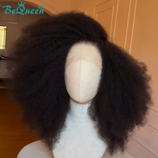 BeQueen „Addi“ Custom Bob Afro Curly Perücke, fertig zum Tragen, ohne Kleber, 13 x 4 cm 