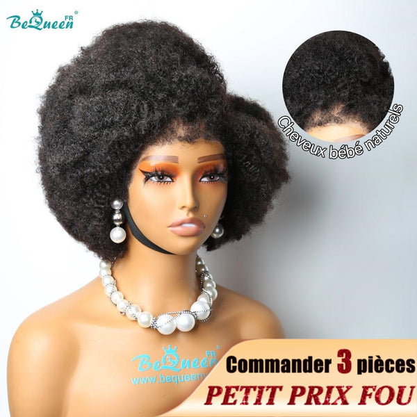 BeQueen "Addi" Peruca de Tranças Bob Bordes Ondulados Afro com Frente de Renda 13x4 Preço Baixo Incrível