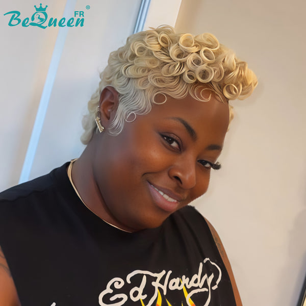 Bequeen Wig "Chioma" Pixie Blonde curly without glue Ready-to-wear style 2