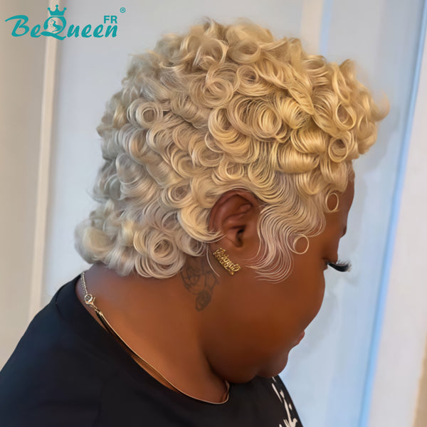 Bequeen Wig "Chioma" Pixie Blonde curly without glue Ready-to-wear style 2