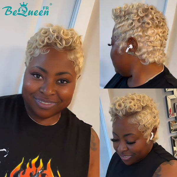 Bequeen Wig "Chioma" Pixie Blonde curly without glue Ready-to-wear style 2