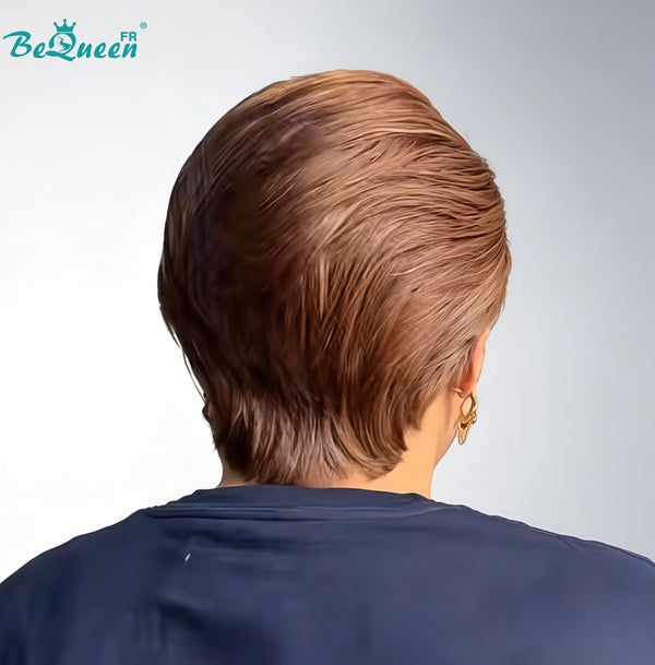 BeQueen "Chris" Sleek Black Bob Wig Side Part Lace Front Glue-Free Style 18 100% Raw Hair, Good Quality, Can Last 20 Years