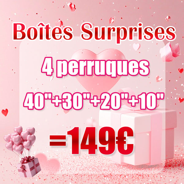 Bequeen caixa surpresa: 4 perucas mistas 40"+30"+20"+10"= 149€