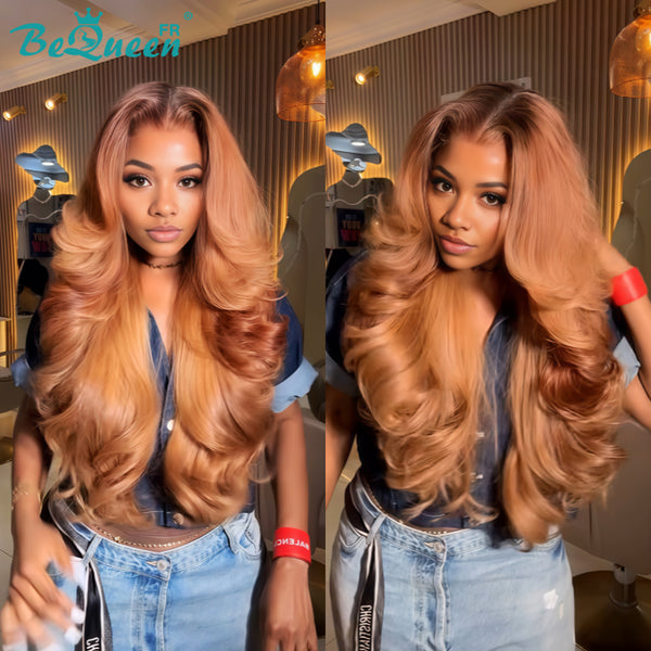 BeQueen "Dania" Lange Perücke 16 pouce Bodywave Braun mit Lace-Front ohne Kleber Halbpreis