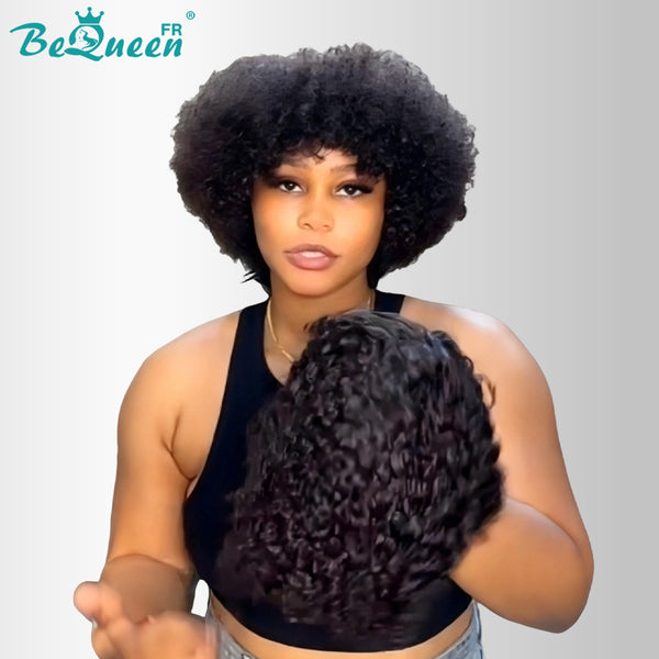 BeQueen "Addi" Perruque Bob Afro Curly Sans colle perruque naturelle
