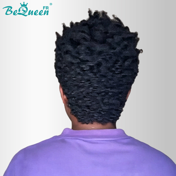 BeQueen "Edwina" Perruque court afro marron avec Lace Frontale 13x4 style 2