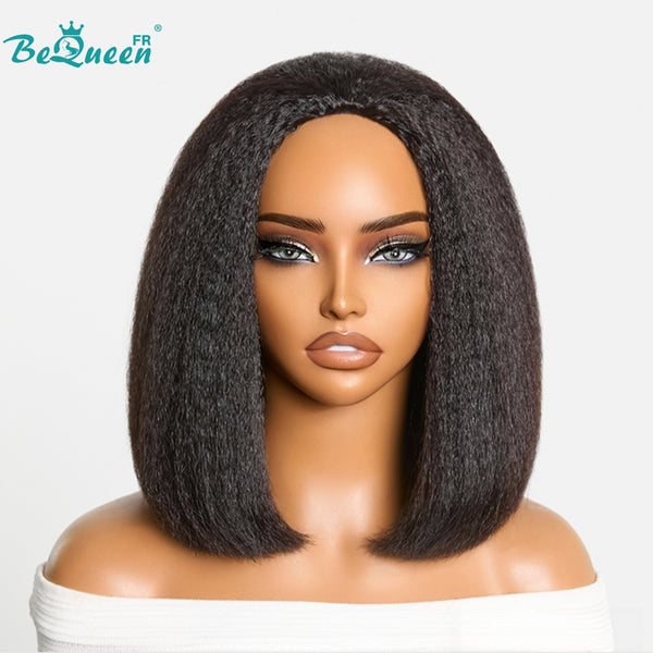 BeQueen “Iwa” Peruca Bob Liso Texturizado com touca semimaquinada em camadas