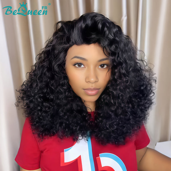BeQueen "Alice" Lace-Front-Perücke mit Zopf, 18 Zoll, lange Curly Wave, klebefrei, bereits angepasst, halber Preis