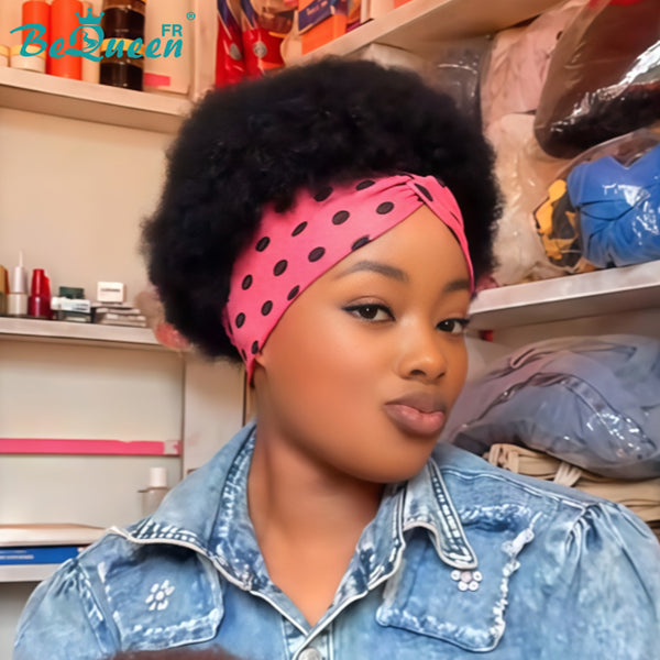 BeQueen "Monna" Perruque couleur noir afro à la machine Moitié prix style 3