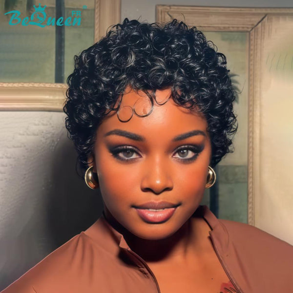 BeQueen "Monna" Peluca pixie afro sin pegamento con lace frontal a mitad de precio style5