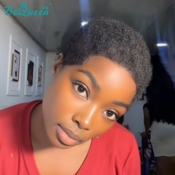 BeQueen "Addi" Afro Curly Bob Wig Glueless Natural Wig