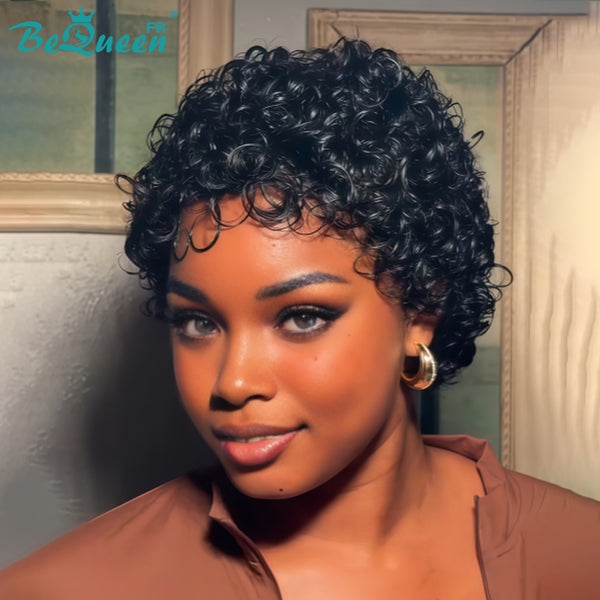 BeQueen "Monna" Peluca pixie afro sin pegamento con lace frontal a mitad de precio style5
