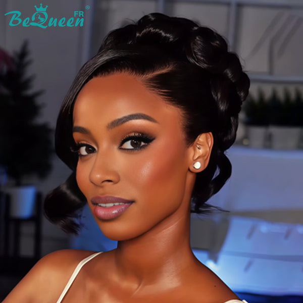 BeQueen “Pilar” Black Wedding Wig Chignon with 13x4 Lace Frontal
