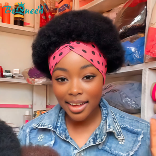 BeQueen "Monna" Perruque couleur noir afro à la machine Moitié prix style 3