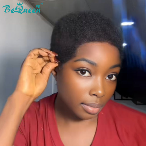BeQueen "Addi" Afro Curly Bob Wig Glueless Natural Wig