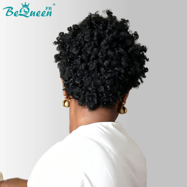 BeQueen “Zoé " Perruque pixie sans lace couleur Noir afro curl style 4