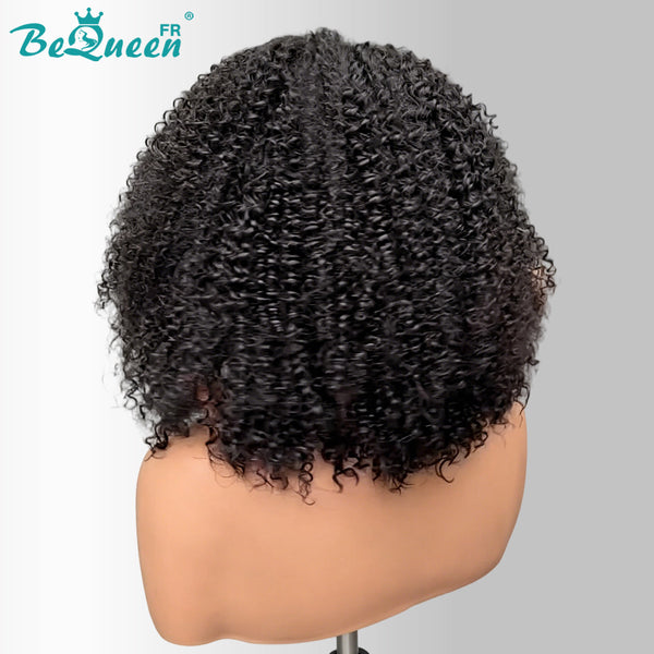 BeQueen "Alice" Perruque noir Bob Curly wave lace frontale 13*4 longueur 14 pouces avec la ligne de Lagos