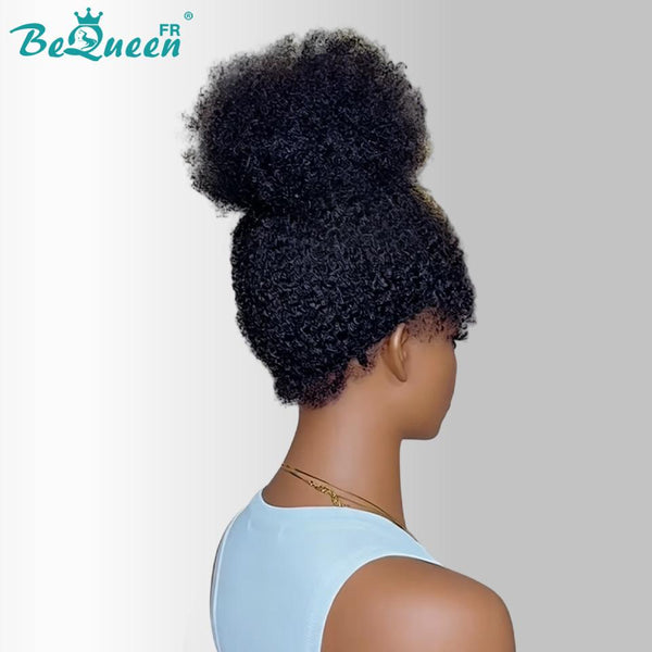 BeQueen “Drew” Long Curly Edges Afro Curl Wig with Lace Front, Half Price
