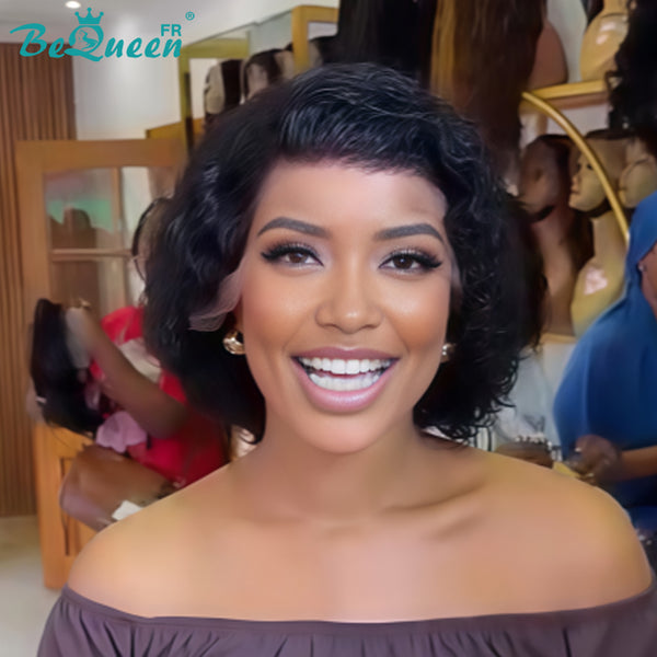 Bequeen Perruque “Pamela” Pixie curly noir frontale Lace style 5