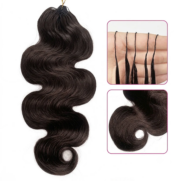 BeQueen Tissage Extensions de Cheveux Feather noir Body wave 100% cheveux humains