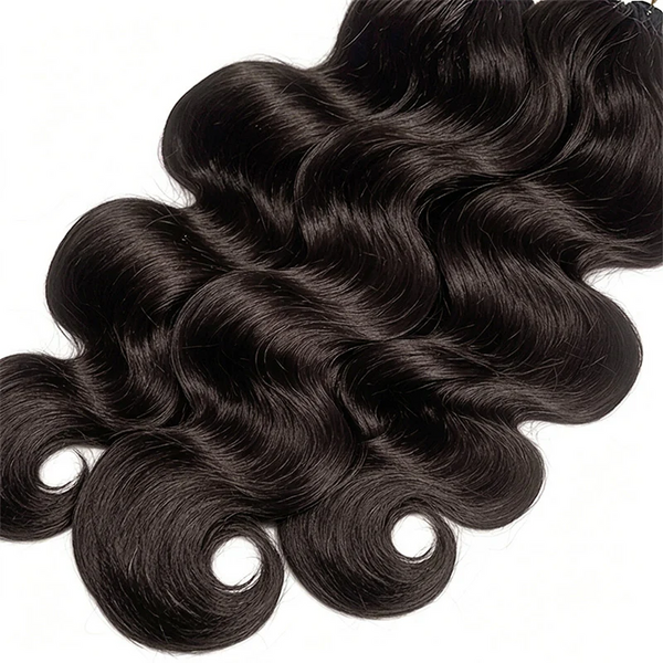 BeQueen Tissage Extensions de Cheveux Feather noir Body wave 100% cheveux humains