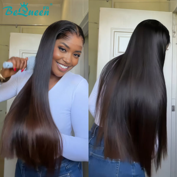 BeQueen "Mina" Perücke Lange Glatte 24 Zoll Farbe Braun mit Lace-Front ohne Kleber Zum halben Preis