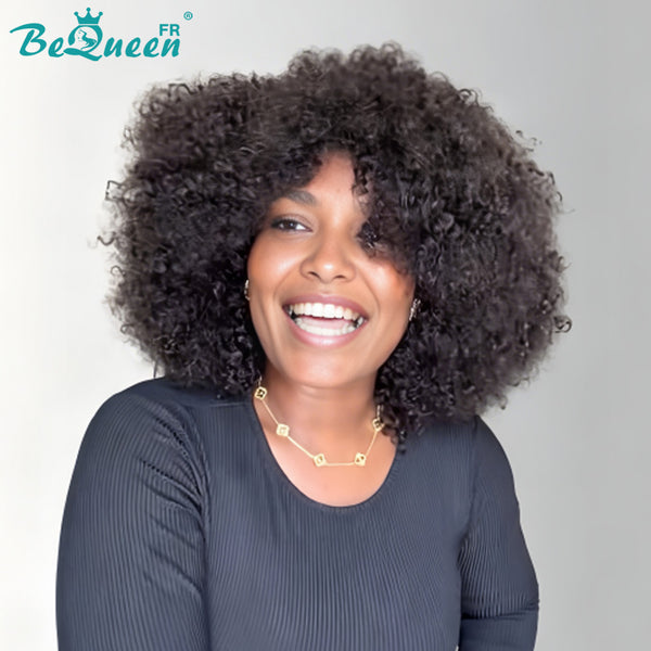 BeQueen "Bronnie" Peluca bob rizada negra con diadema a mitad de precio