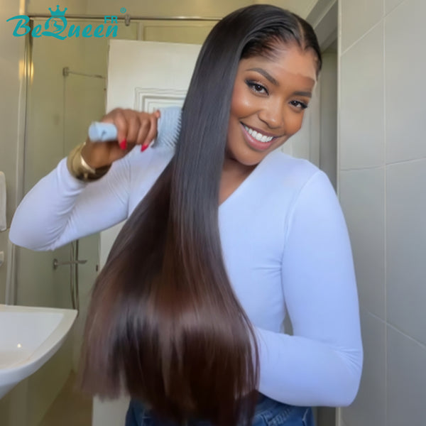 BeQueen "Mina" Perücke Lange Glatte 24 Zoll Farbe Braun mit Lace-Front ohne Kleber Zum halben Preis