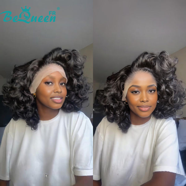 BeQueen "Polysia" Bouncy Bob Wig with Full Lace Front Volume Style 2