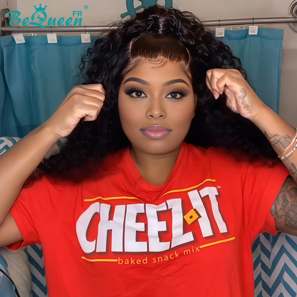 BeQueen "Barack" Black Bob Deep Wave Wig with Ponytail, 13*4 Lace Front, Pre-Customized, Glue-Free