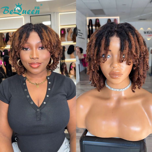 BeQueen „Unelle" Pixie-Perücke mit Twist-Zopf, kleberfreie Lace-Front, Stil 4