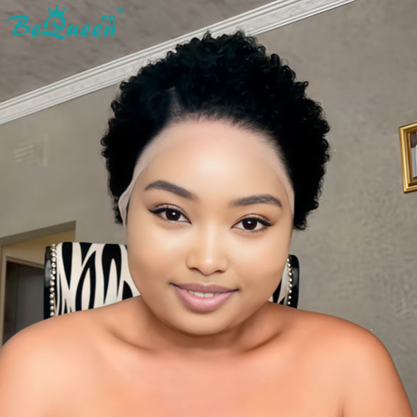 BeQueen "Edwina" Perruque Noir lace frontale afro 100% cheveux humains style 2