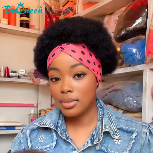 BeQueen "Monna" Perruque couleur noir afro à la machine Moitié prix style 3