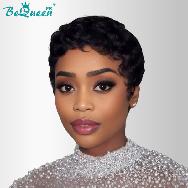 Bequeen "Chioma" Black Curly Glueless Pixie Wig – Ready to Wear