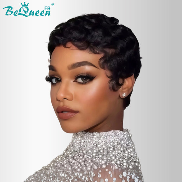 Bequeen "Chioma" Black Curly Glueless Pixie Wig – Ready to Wear