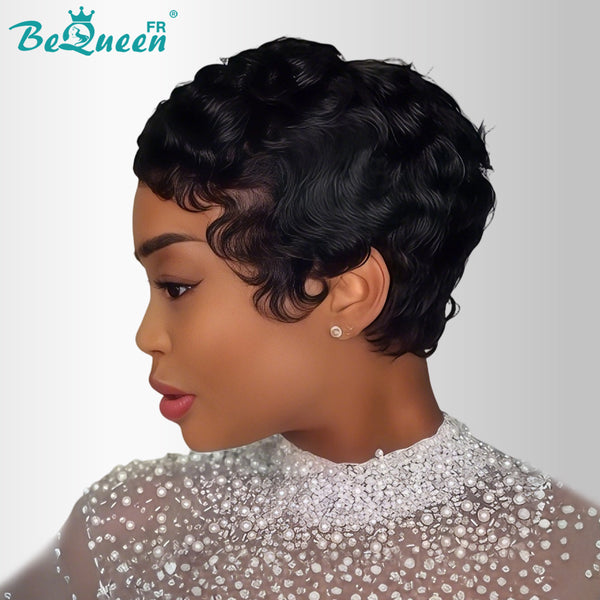 Bequeen "Chioma" Black Curly Glueless Pixie Wig – Ready to Wear