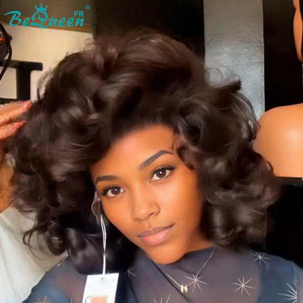 BeQueen "Polysia" Perruque Bob bouncy avec Lace frontale sans colle style 32