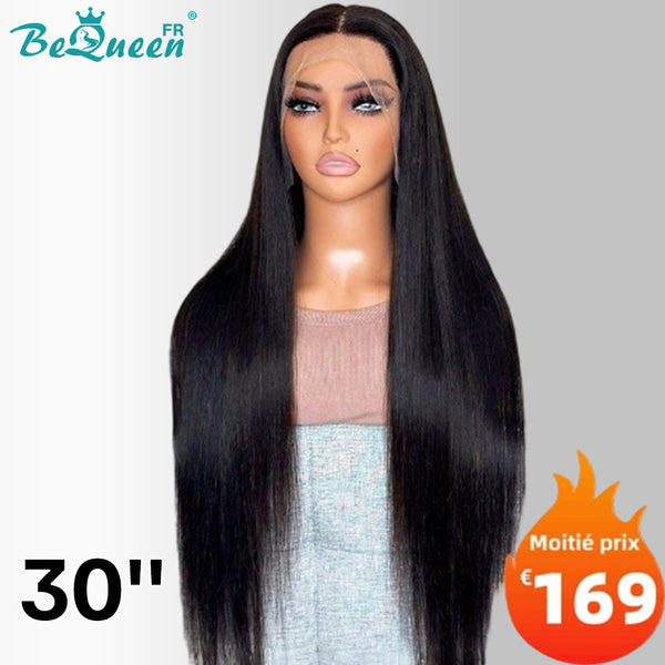 BeQueen "Mina" Perruque Longue Lisse avec Lace Frontale 30 Pouces Moitié prix