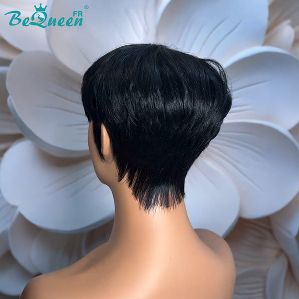 Bequeen "Suey" Straight Machine-Made Wig, Black with Honey Mix, 100% Human Hair, Style 6