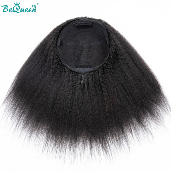 BeQueen "Monna" Peruca cor preta Meia-peruca pixie afro sem cola Metade do preço